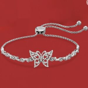 .30 ct. t.w. Diamond Butterfly Bolo Bracelet in Sterling Silver